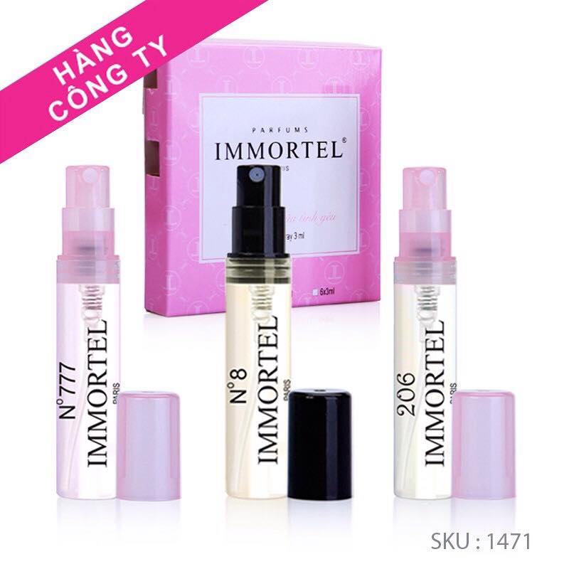 Nước Hoa IMMORTEL PARIS - Hộp Set5 _ 3 chai xịt 3ml : Eau De Parfum