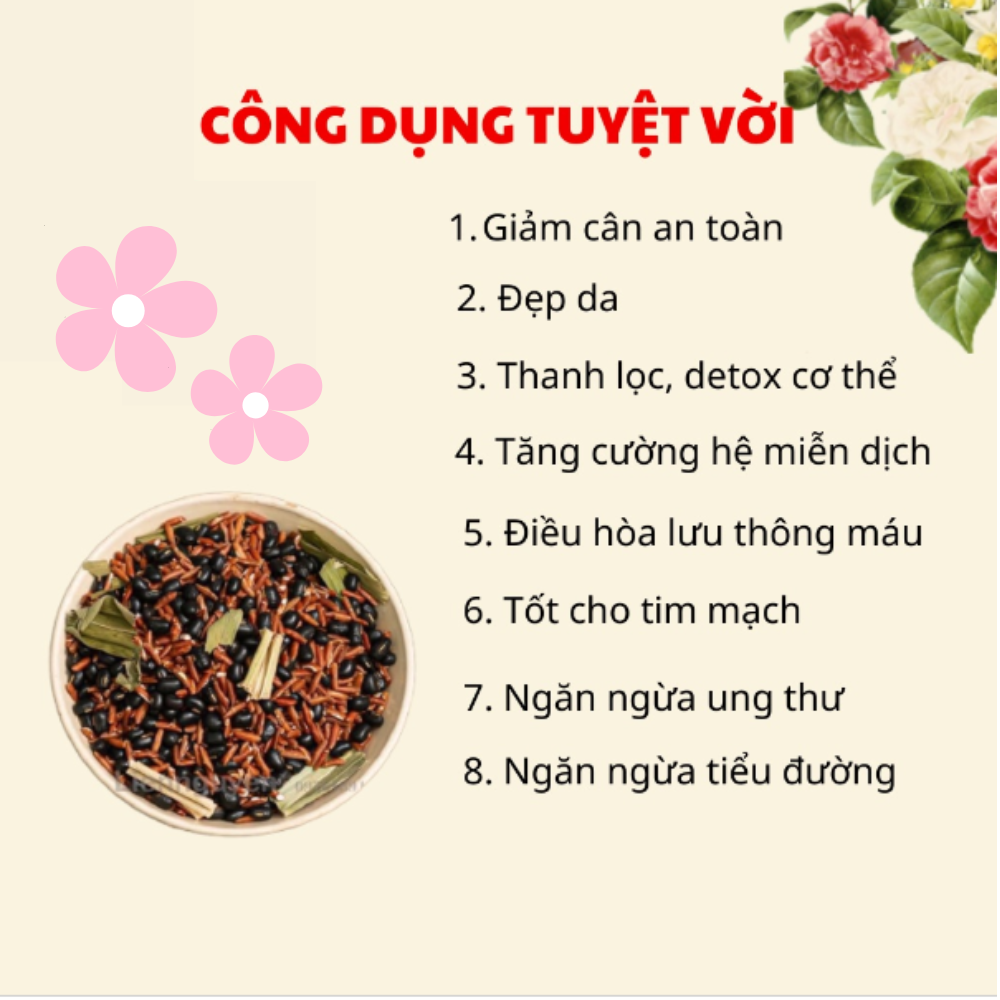 1kg trà gạo lứt, đậu đen xanh lòng, hoa nhài, lá dứa robimart