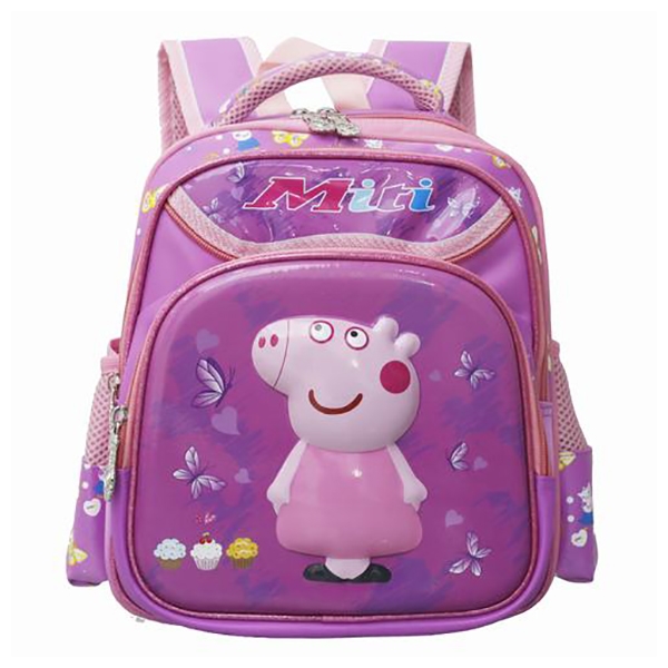 Balo Học Sinh Miti Peppa Pig BL1034W Size S - Màu Hồng Nhạt