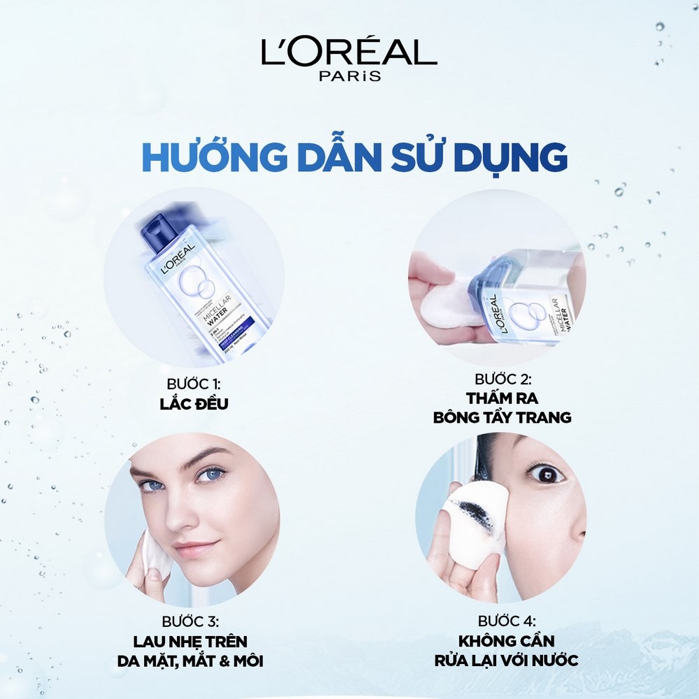 Nước Tẩy Trang L'Oreal 3 In 1 Micellar Làm Sạch Sâu (400ml)