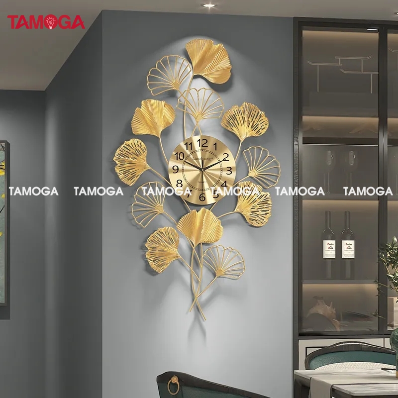 Đồng hồ treo tường trang trí hiện đại công mạ vàng TAMOGA TALAS 2808