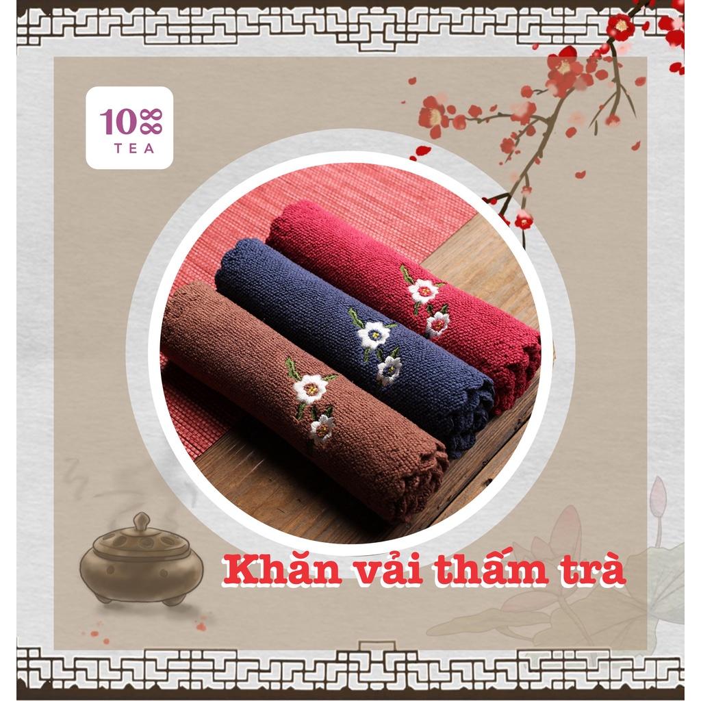 Khăn vải thấm trà thêu hoa cúc - loại dầy