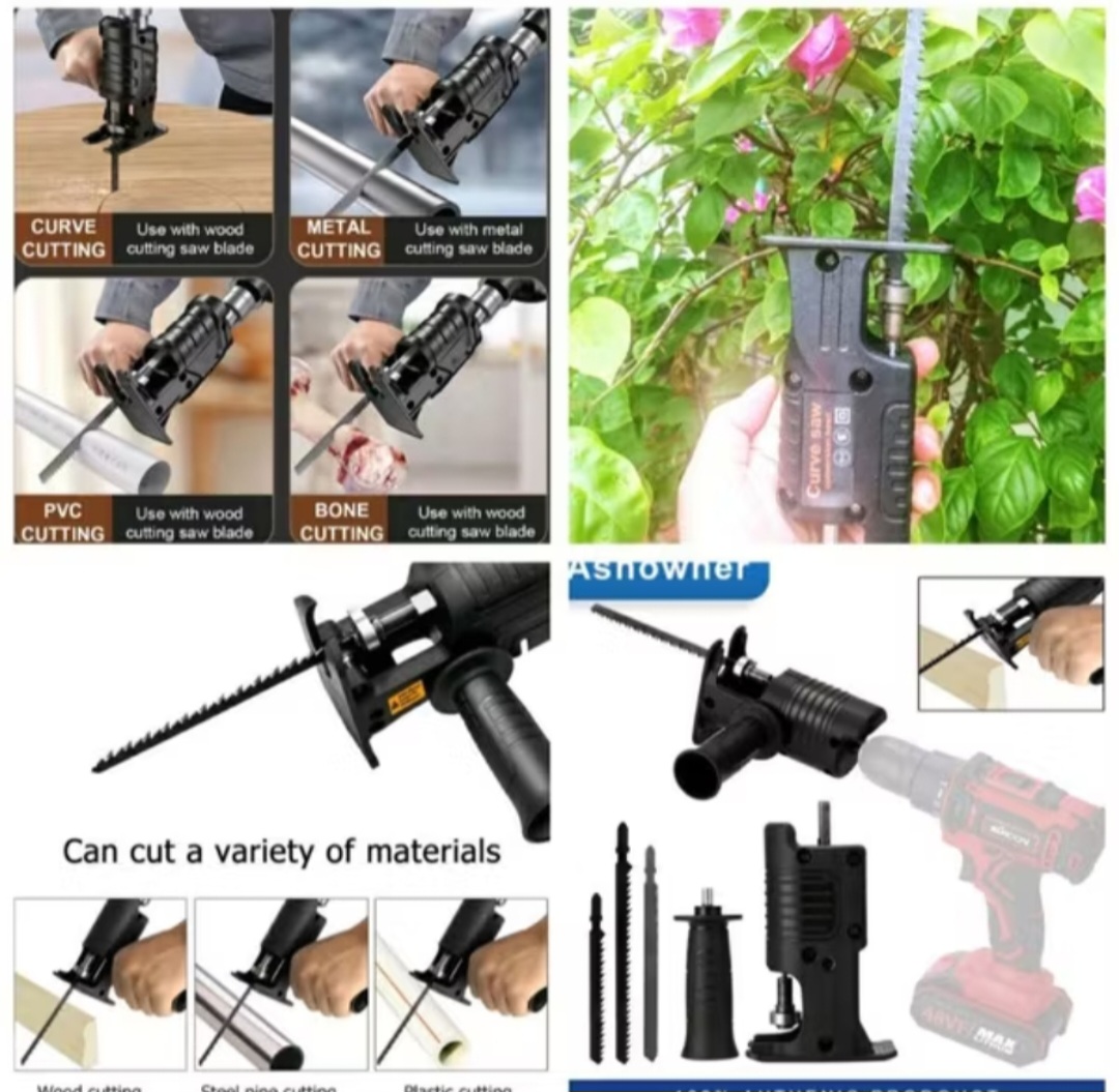 BỘ CHUYỂN ĐỔI TỪ MÁY KHOAN THÀNH MÁY CƯA GỖ SẮT CƯA LỘNG ĐA NĂNG THUẬN TIỆN