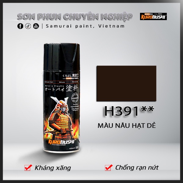 Sơn xịt Samurai Kurobushi - MÀU NÂU HẠT DẺ H391