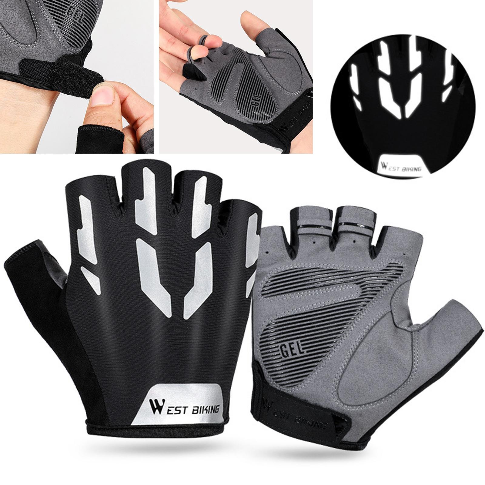 Unisex Cycling Gloves Half Finger Padded Fingerless