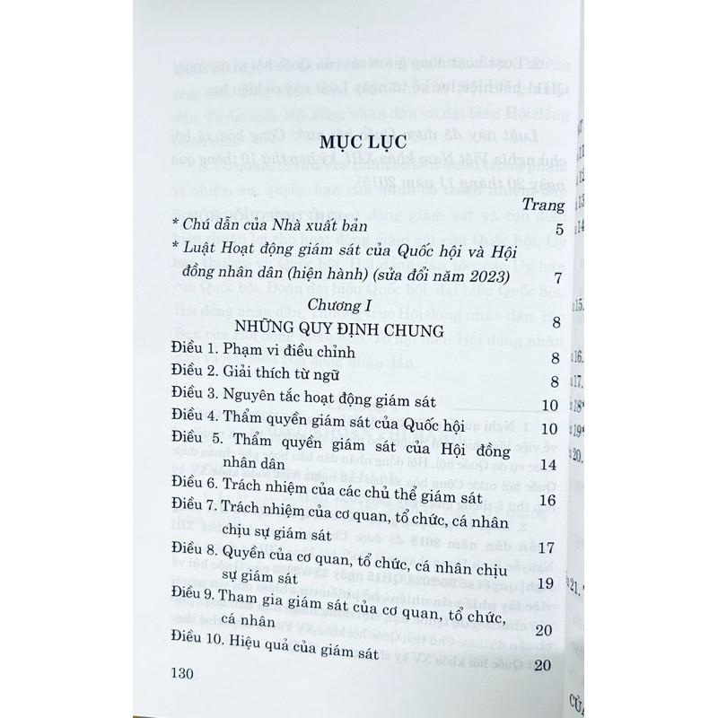 Sách - Luật Hoạt Động Giám Sát Của Quốc Hội Và Hội Đồng Nhân Dân (Hiện Hành) (Sửa Đổi Năm 2023) - NXB Chính Trị Quốc Gia