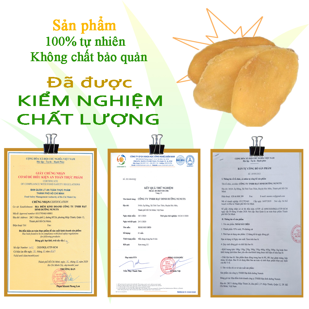 XOÀI SẤY DẺO THƠM NGON NGUYÊN MIẾNG NUNUTS