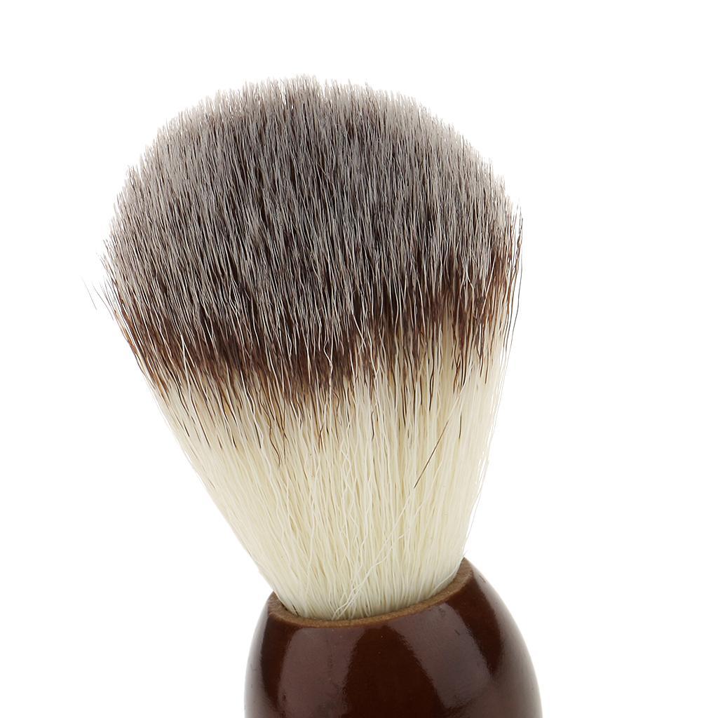 Durable Men Wood Bristle Beard Shaving Brush Alloy Bowl Mug Cup Set Kit