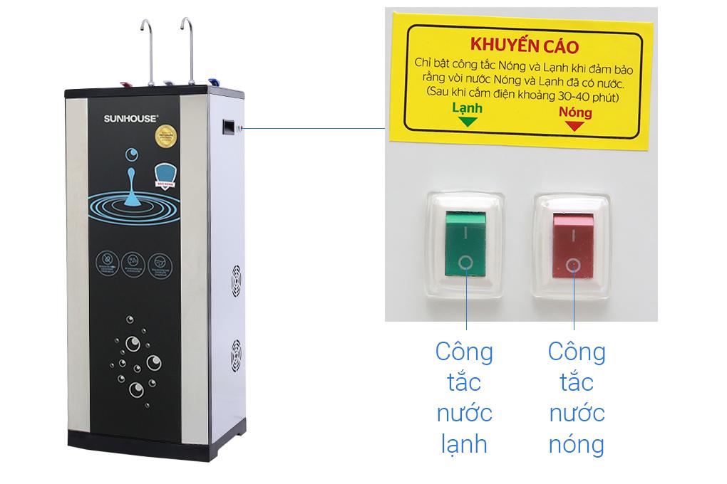 Máy Lọc Nước R.O Tích Hợp Nóng Lạnh 10 Lõi Sunhouse SHR76210CK - Hàng chính hãng