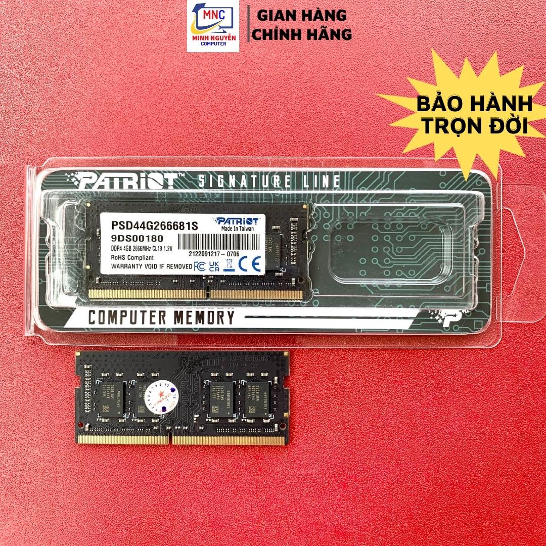 Ram DDR4 Laptop Patriot 8GB, 4GB Bus 2666 - Bảo Hành Trọn Đời - Hàng Chính Hãng