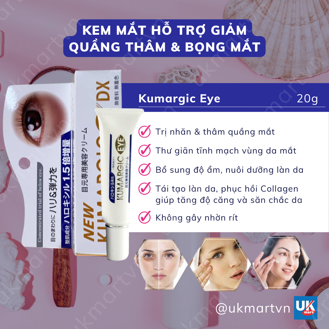 Kem Mắt Kumargic Eye Hỗ Trợ Giảm Quầng Thâm & Bọng Mắt 20g