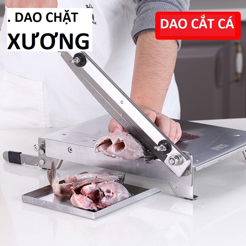 Bàn cắt thịt gà, cắt xương, thái thịt đông đá Đa Năng Cao Cấp - Bản đặc biệt 4.2 Kg. Lưỡi dao chặt gà dài 48 Cm