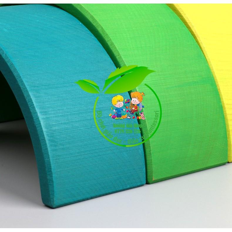 Xếp hình cầu vồng bằng gỗ 12 khối