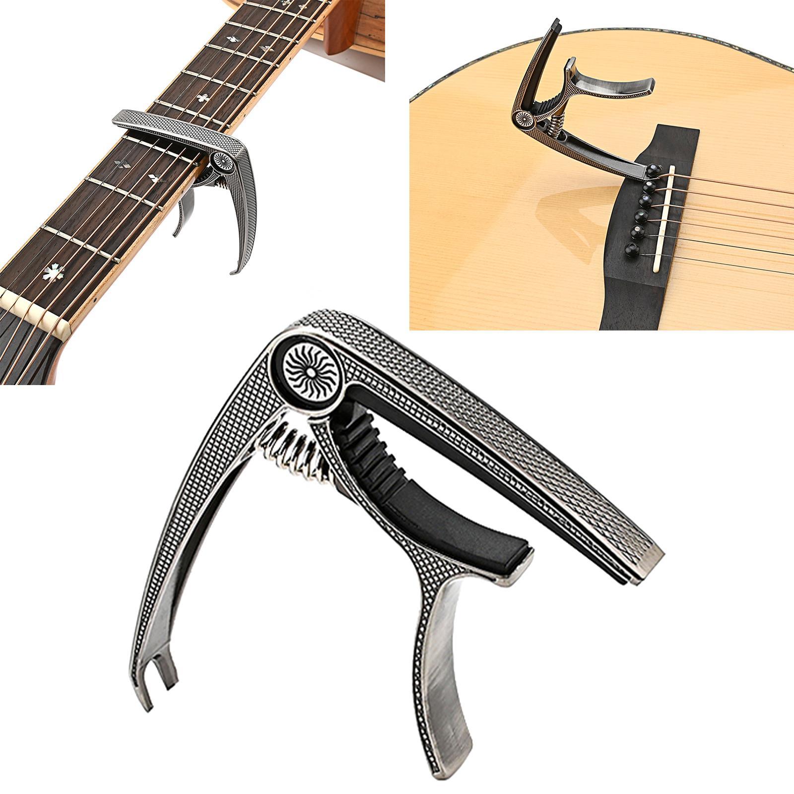 Guitar Capo Acoustic Clip Quick Change Clamp Key for Electric Guitar Ukulele