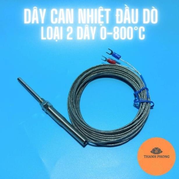 Dây Can Nhiệt K Đầu Dò 5cm Phi5x50 Dải Nhiệt Độ 0-800°C Đủ Kích Thước