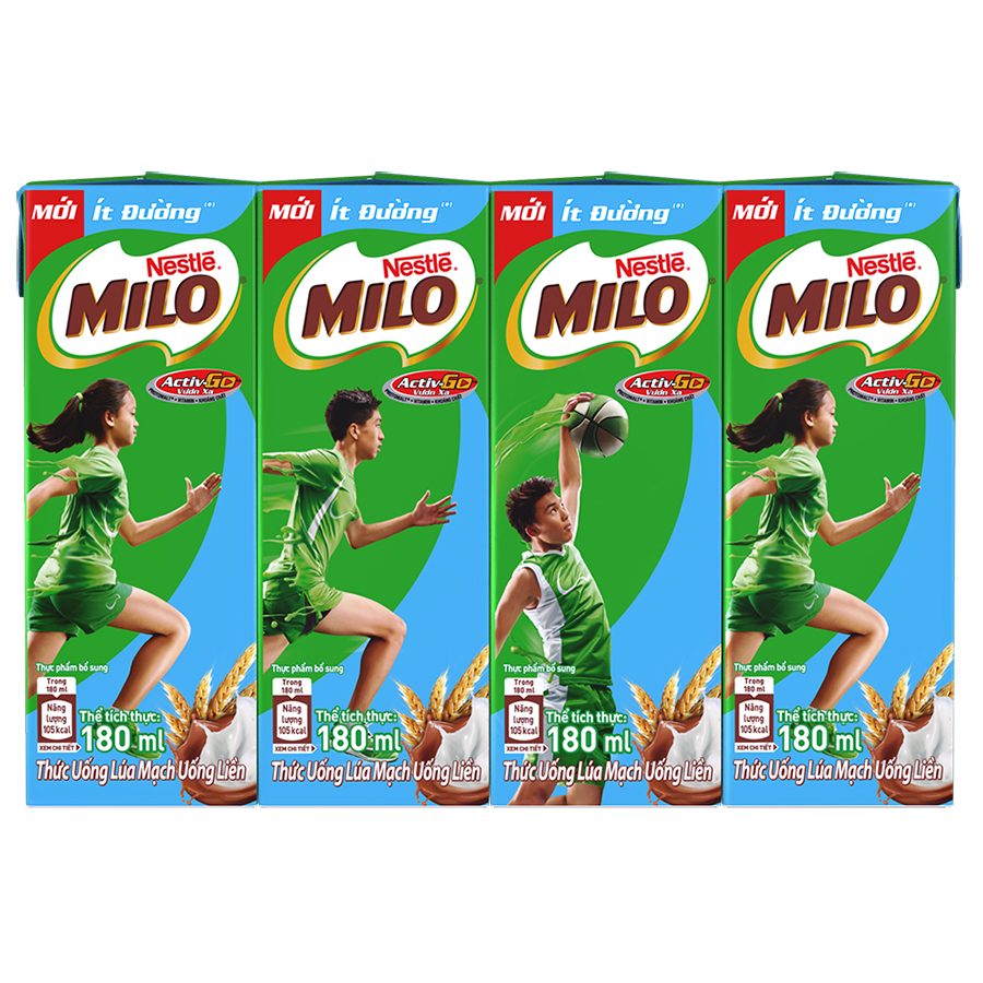 Sữa Tươi Milo 180ml (lốc/4 hộp)