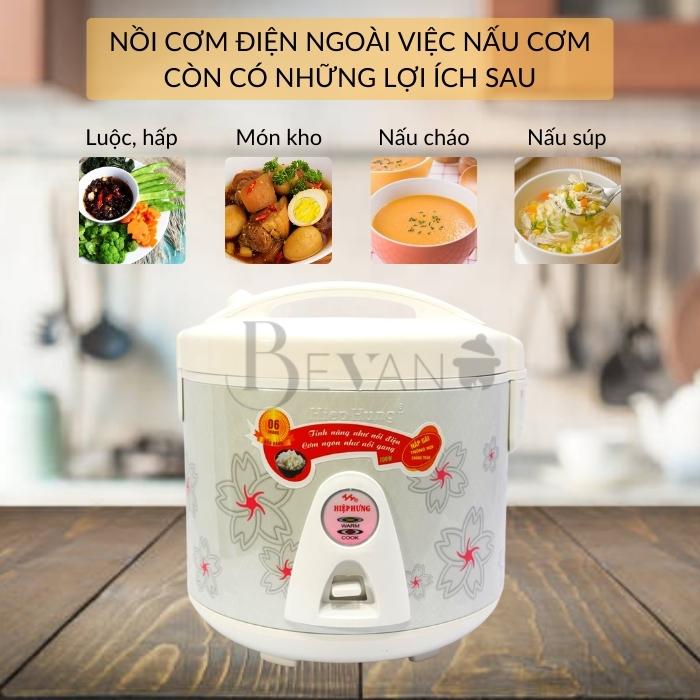 Nồi cơm điện nắp gài hàng chính hãng Hiệp Hưng HH-701 Bevano, giá nồi cơm điện mini cơ 1.8L hợp lý không dính đa năng, tiết kiệm năng lượng, phù hợp căn hộ nhỏ, phòng trọ tập thể