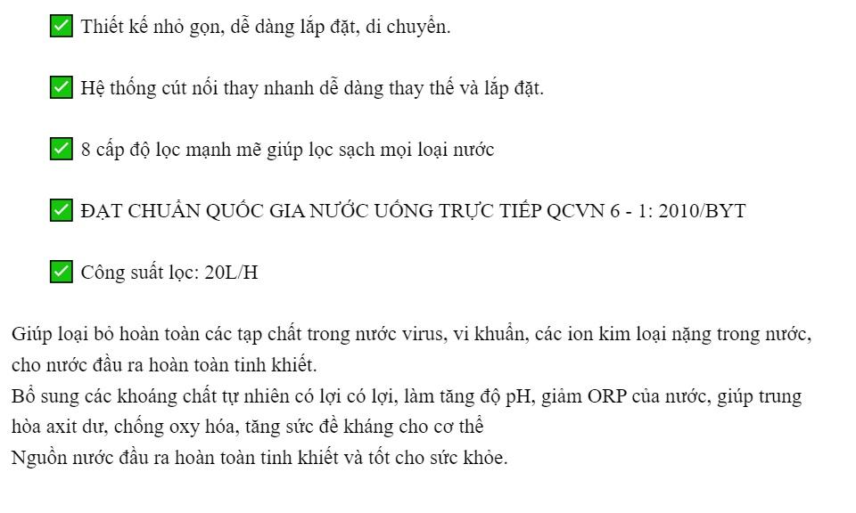 Máy lọc nước Geyser RO Nano - Hàng chính hãng