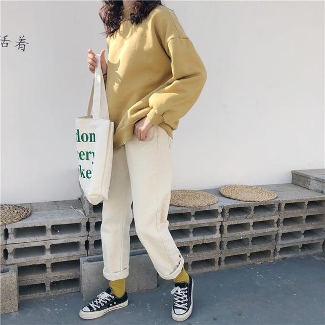 QUẦN BAGGY MÀU BE HÀNG NHẬP QC ULZZANG- ảnh thật shop chụp