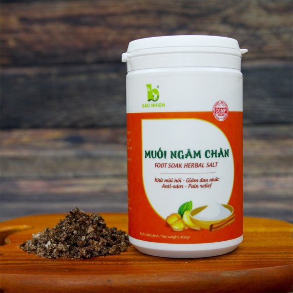 Combo Muối chườm lưng 850g + Muối ngâm chân 350g Bảo Nhiên giúp giảm đau xương khớp, thư giãn, ngủ ngon