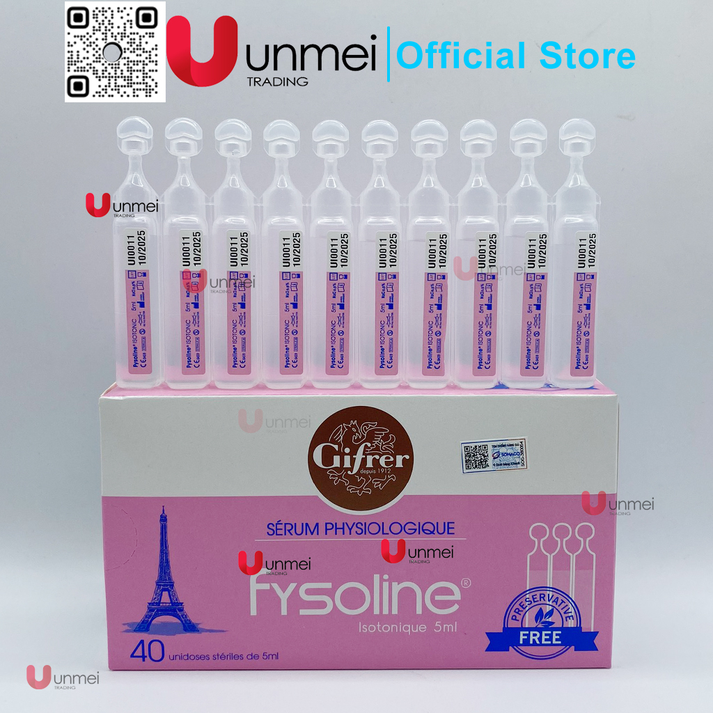 Fysoline – Nước muối sinh lý Pháp – Vệ sinh mắt, mũi, miệng cho bé