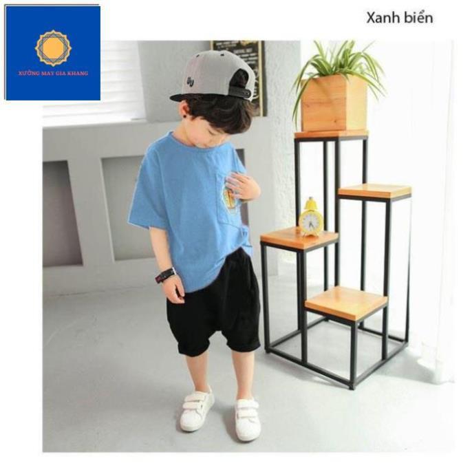 Đồ bộ bé trai, kiểu áo trễ vai, quần alibaba - Gia Khang