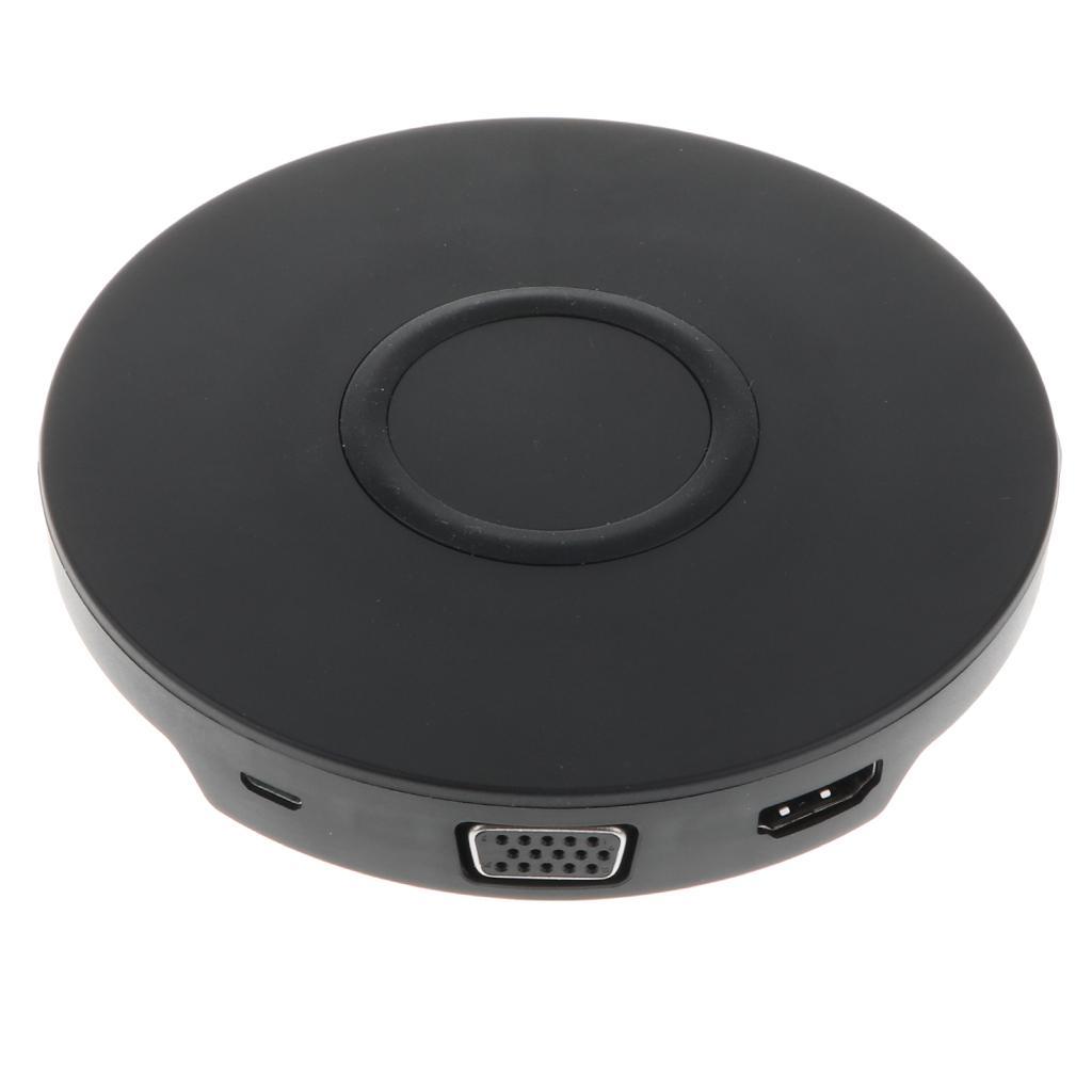 2 in 1 Type-C to Micro USB/HDMI/VGA HUB Dock +5W Wireless Charger