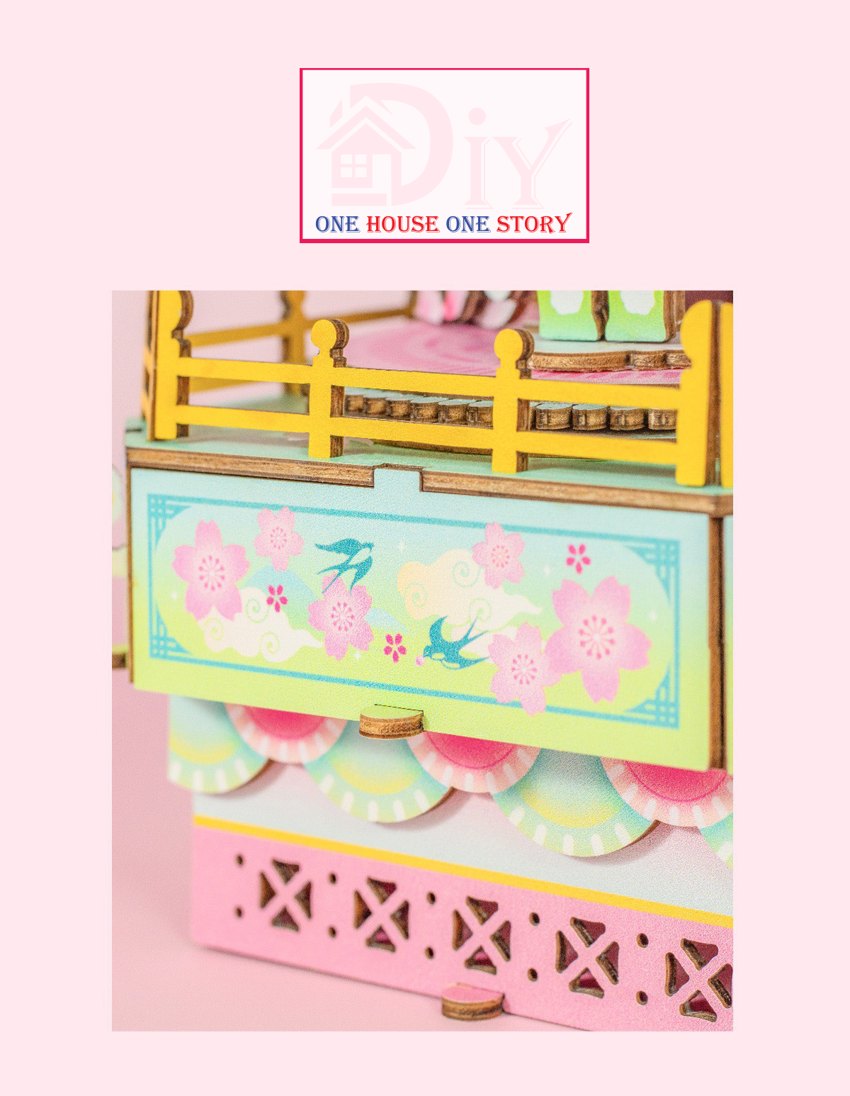 Mô hình Hộp âm nhạc tự lắp ráp bằng gỗ 3D DIY - THANH ĐÀO NHÃ LẠC -Quà tặng sinh nhật giáng sinh
