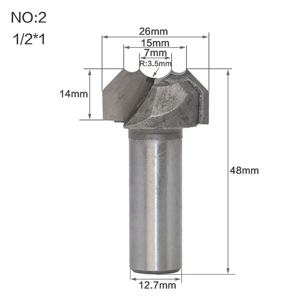 Double Arc Router Bit 1/2inch Straight Shank CNC Router Bits