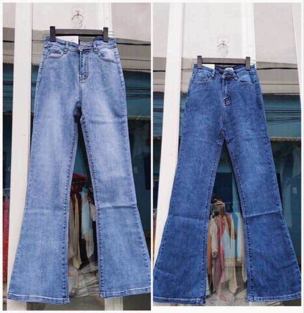 QUẦN ỐNG BASS LOE DÁNG DÀI CHẤT JEANS SIÊU ĐẸP- ảnh thật shop chụp