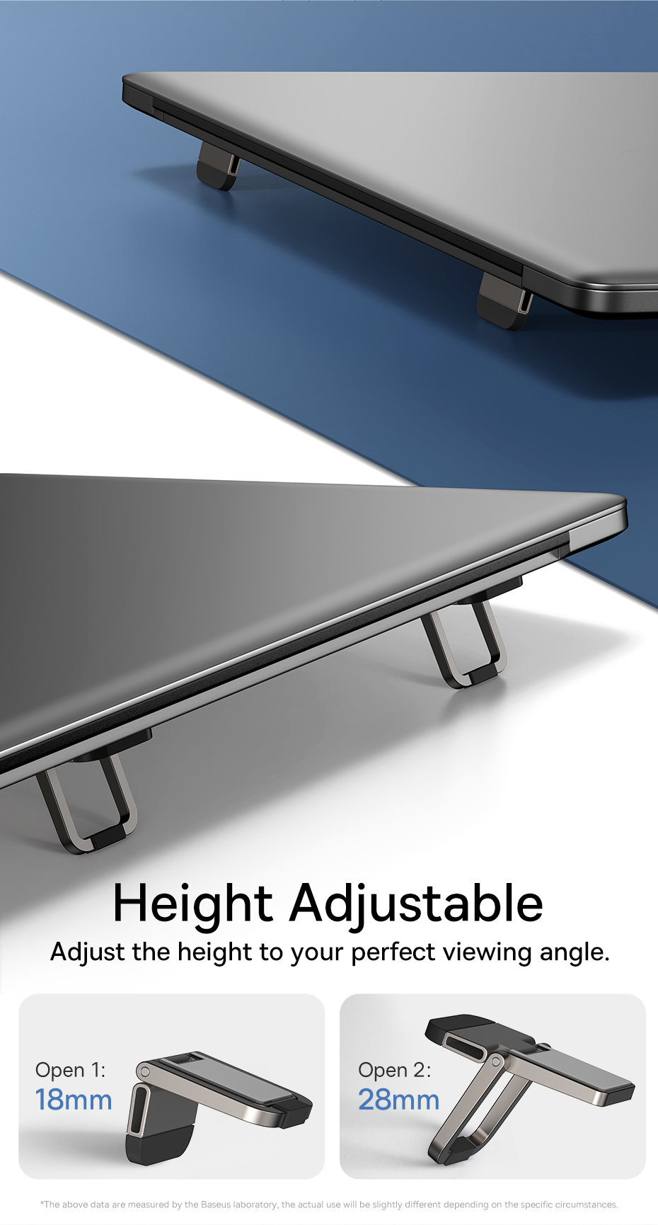 Giá đỡ, Chân đế đa năng nhỏ gọn cho Laptop/Mac-book Ba-se-us Slim Laptop Kickstand - Hàng chính hãng
