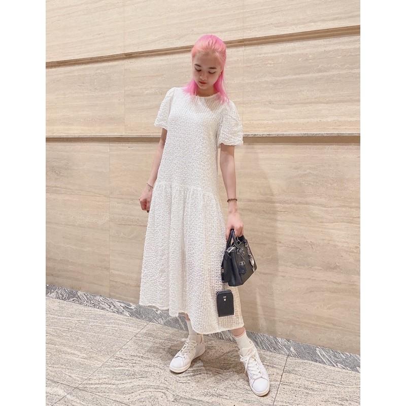- Đầm ren kim cương form rộng suông dài