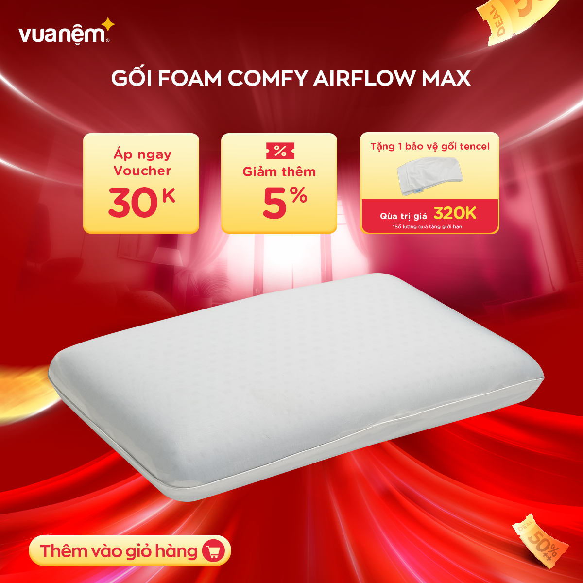 Gối Foam điều hòa Comfy Airflow Max