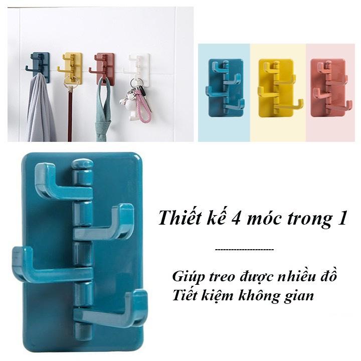 MÓC DÁN TƯỜNG 4 NHÁNH TREO CHÌA KHÓA, VẬT DỤNG NHÀ BẾP, NHÀ TẮM TIỆN LỢI NHỎ GỌN