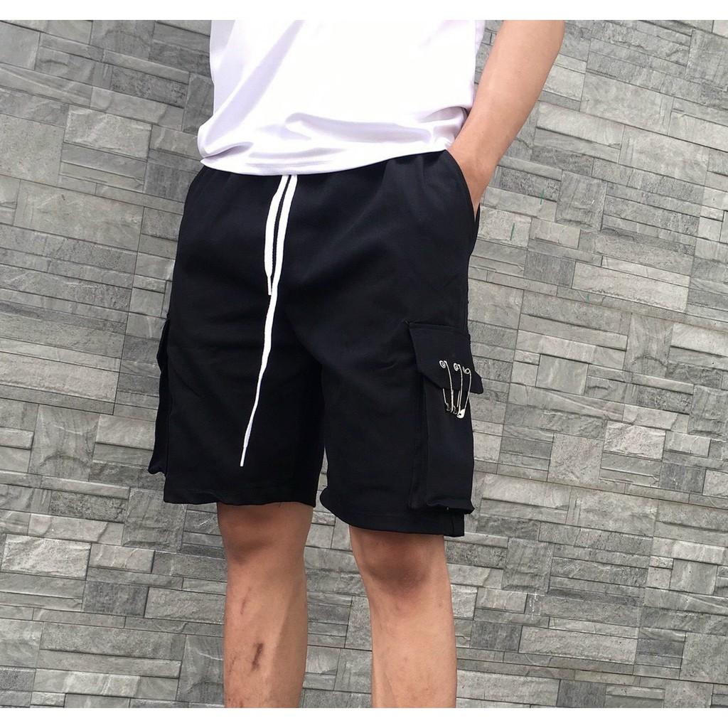 &lt;FREE SHIP&gt; Quần short kaki túi hộp phối gài chất vải co giãn (Hình Thật)