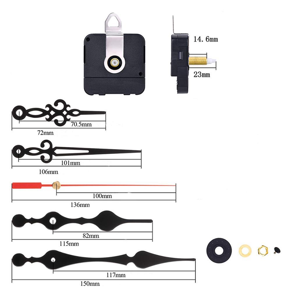 Aluminum Clock Movement Watchmaker Fittings 2 Set Hands
