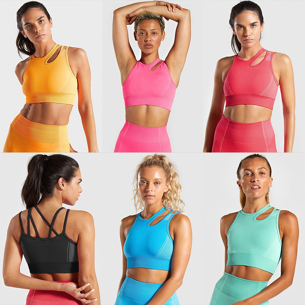 Áo crop tops thể thao có Đệm mút,dây đan chéo vai đồ tập yoga, gym