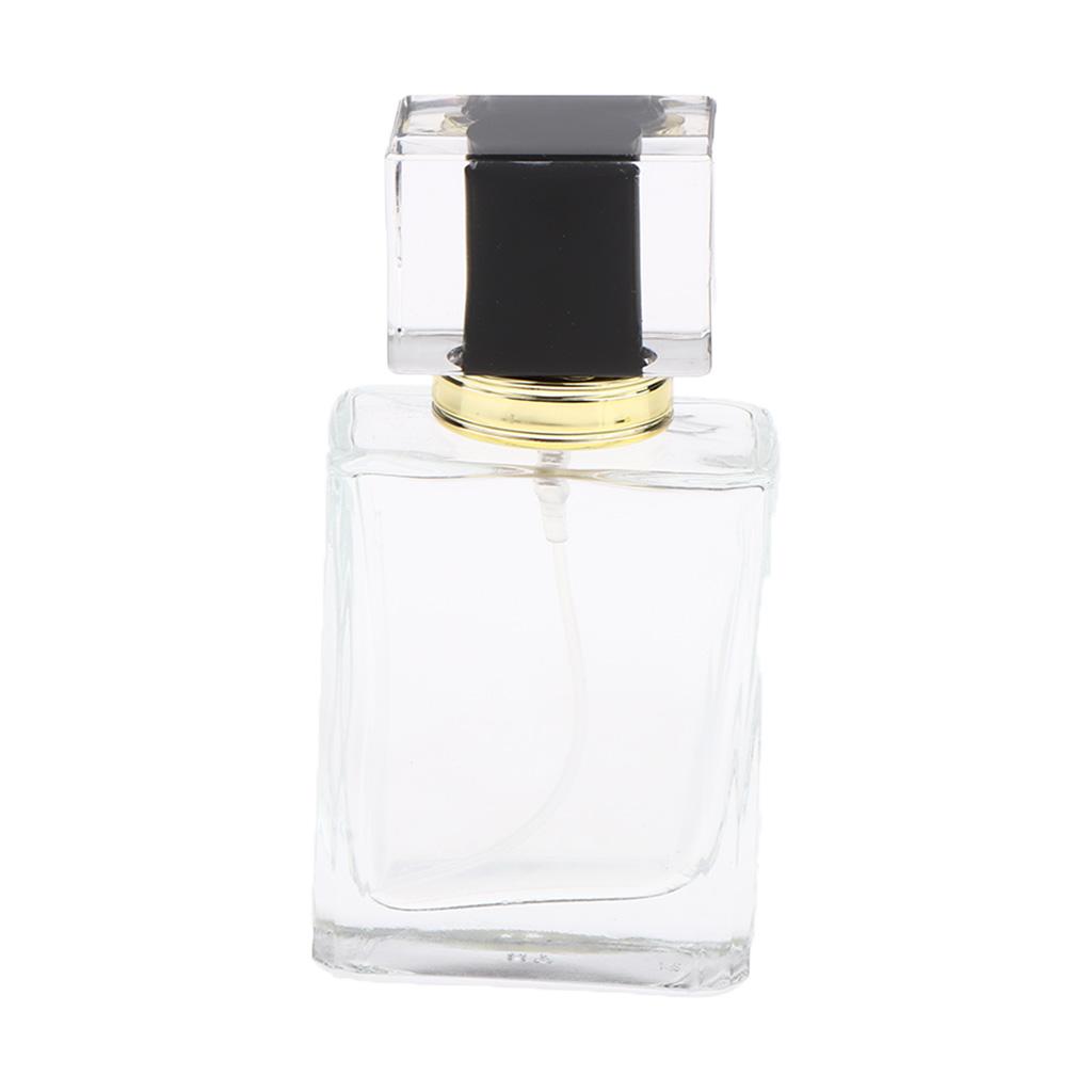 Empty Glass Perfume Fragrance Bottle Aftershave Spray Containers 50ml Black