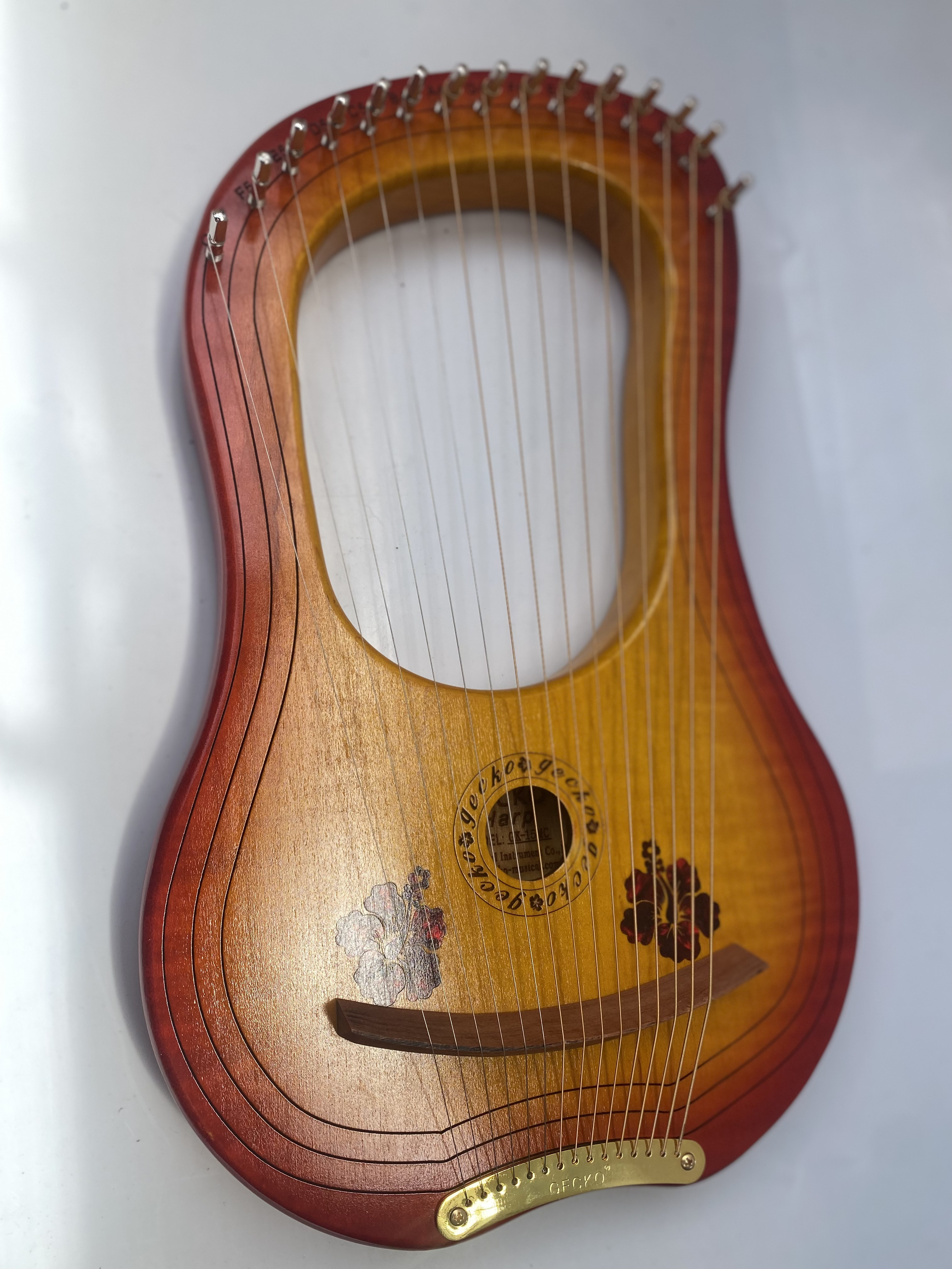 Đàn Hạc Lyre Harp Gecko 15 Dây GK15MC