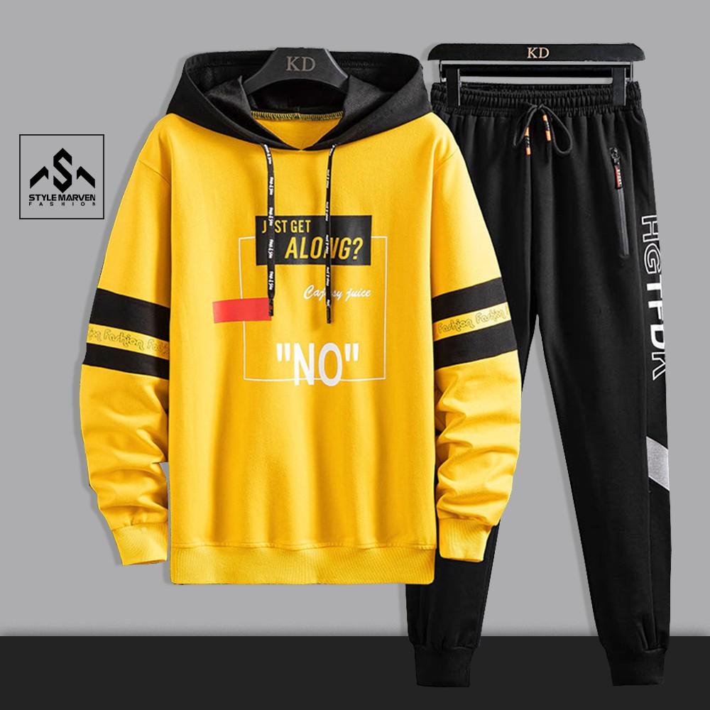 Bộ quần áo nỉ thể thao unisex Hoodie ALONG in cách điệu phối quần Jogger bo ống năng động SET NAM 90000169