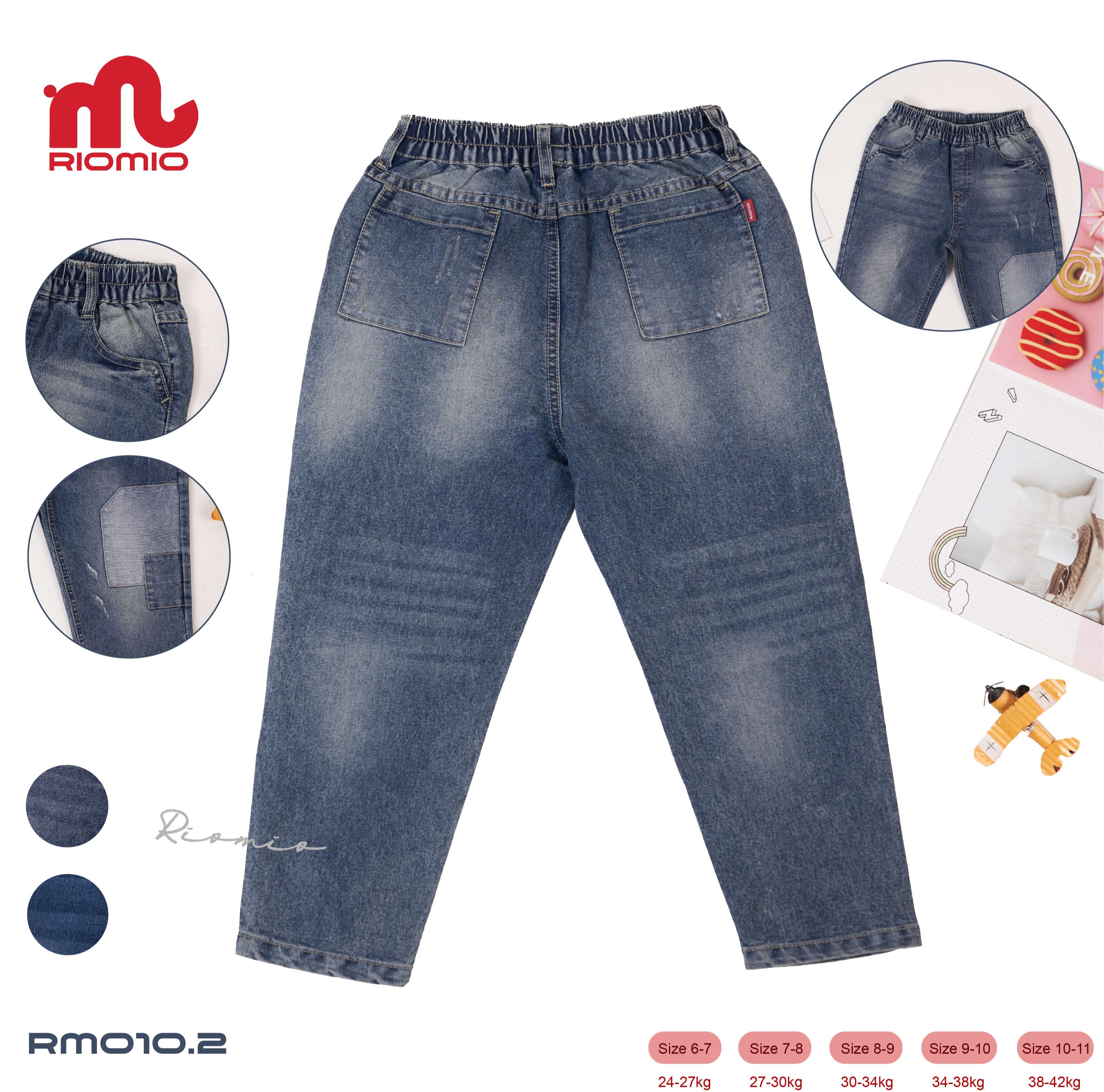 Quần jeans bé trai [Denim Cotton USA] chính hãng RIOMIO – RM010.1 màu light