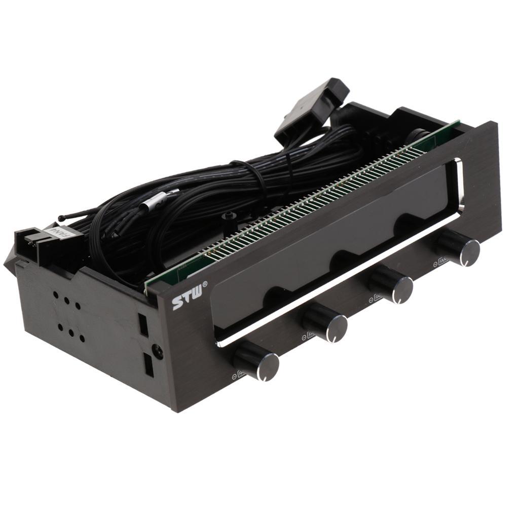 5.25" LCD Fan Controller Front Panel 4 set Temperature Fan Speed Display