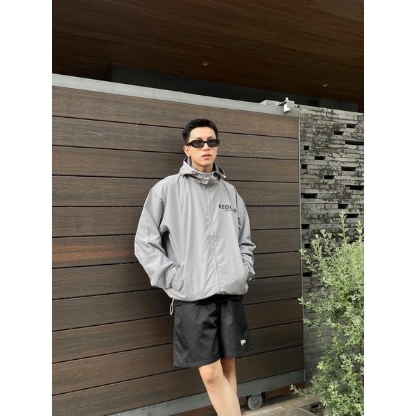 Áo Khoác Dù In Phản Quang REGODS unisex form rộng