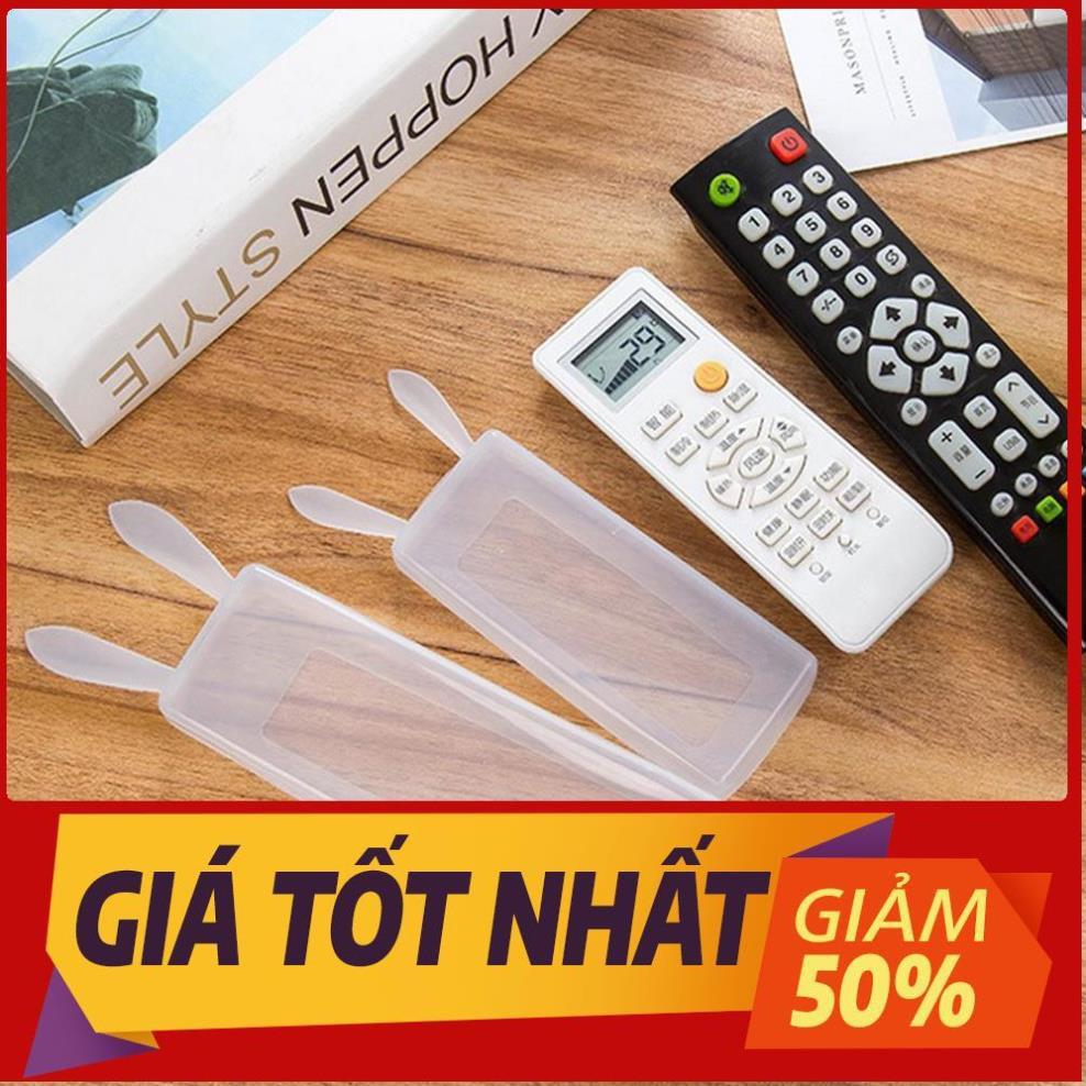 Vỏ bọc điều khiển tivi túi bao silicon tai thỏ remote điều hòa máy lạnh tv chống bụi