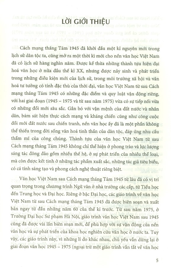 Văn Học Việt Nam Từ Sau Cách Mạng Tháng Tám 1945