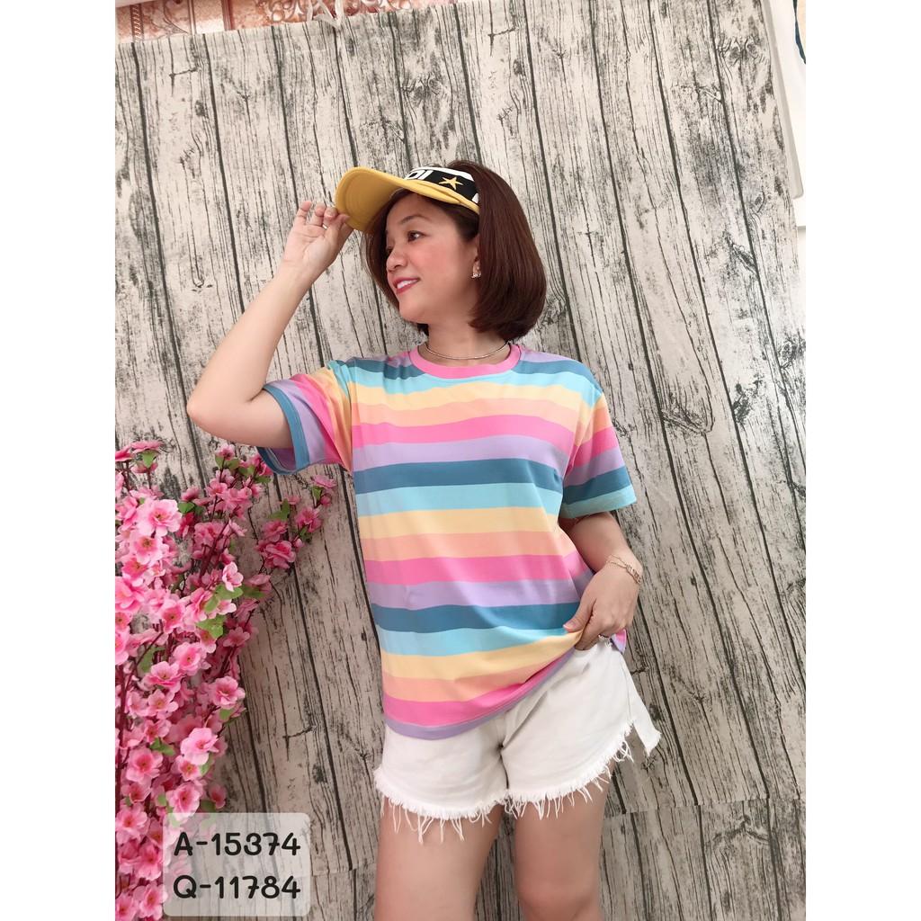 15374 Áo BIG SIZE sọc Cầu vòng