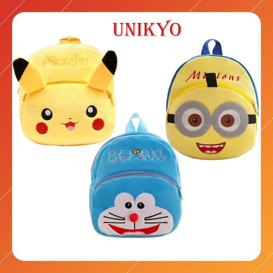 Balo cặp cho bé ba lô mầm non mẫu giáo bé trai gái trẻ em đi học từ 0-3 tuổi hoạt hình ngộ nghĩnh vải nhung Unikyo MN21