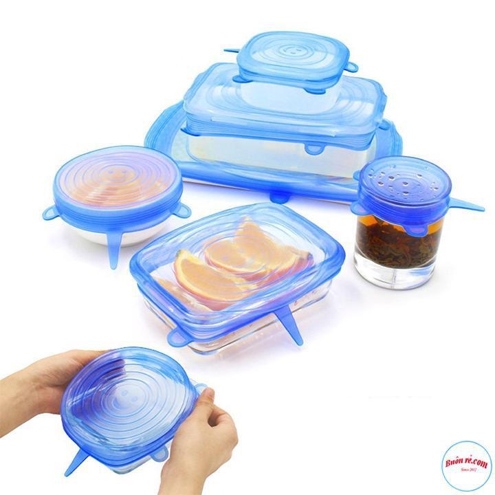 Combo 10 Set 6 Nắp Đậy Silicone Bảo Quản Thực Phẩm Mềm Dẻo 00798