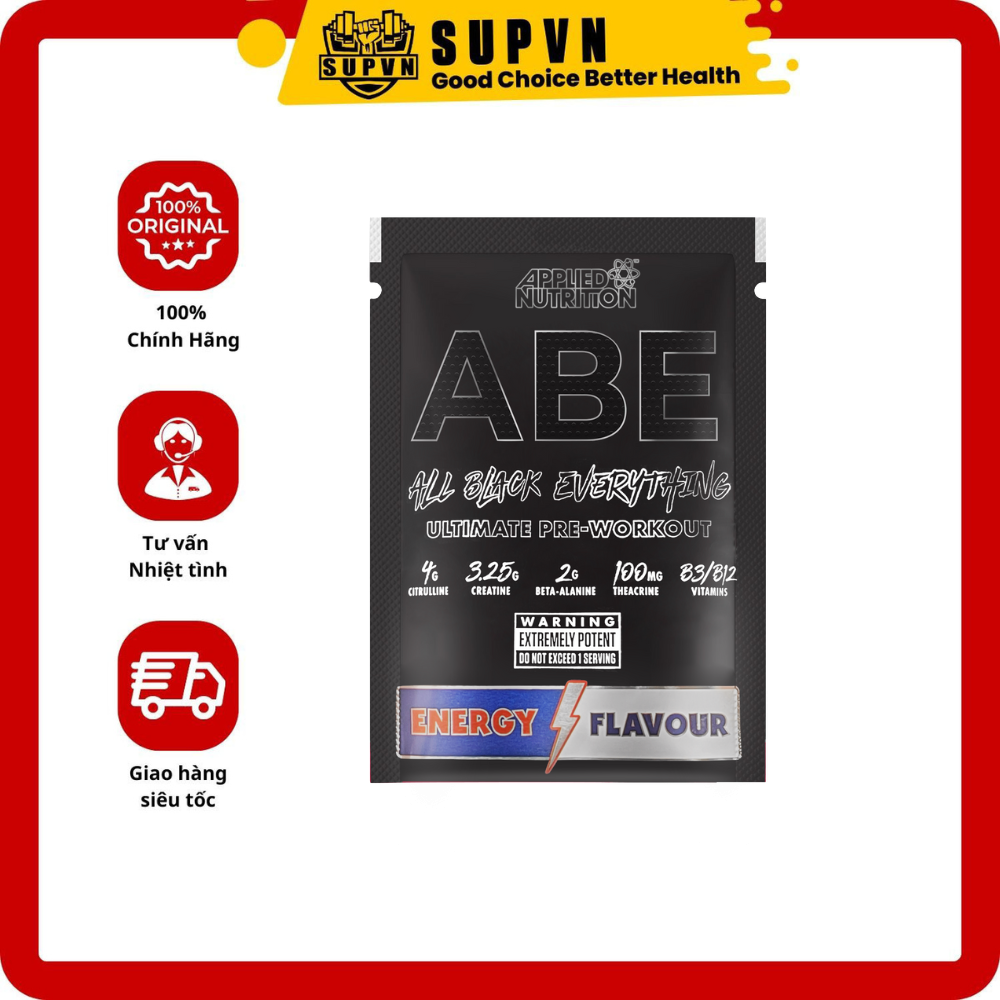 Abe Pre workout - Tăng sức mạnh tập luyện - Gói dùng thử Sample ABE Pre workout - Energy Flavor - 1 Gói