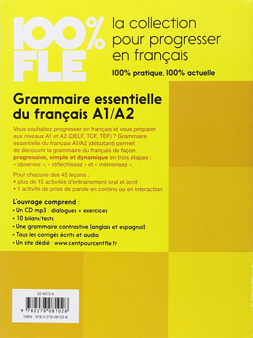 Sách học tiếng Pháp: Grammaire essentielle du francais : Livre + CD A2